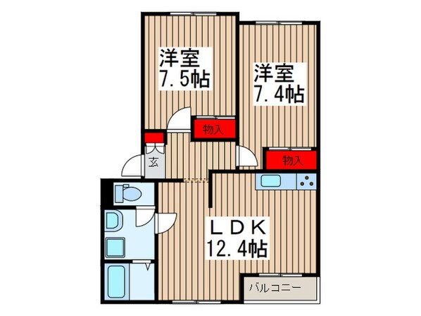 エスポワールＵＥＮＯの物件間取画像